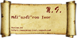 Mészáros Ivor névjegykártya
